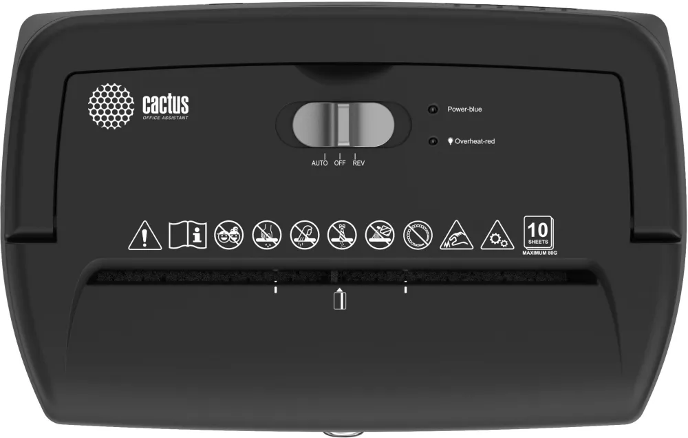 Шредер Cactus CS-SH-10-21-5X18 (секр.P-4) фрагменты 10лист. 21лтр. скрепки скобы пл.карты