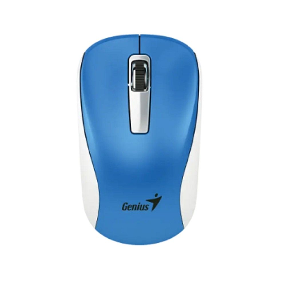 Genius Мышь NX-7010 White/Blue { оптическая, 800/1200/1600 dpi, радио 2,4 Ггц, 1хАА, USB} [31030114110]