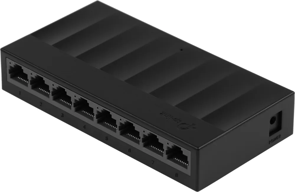 Коммутатор TP-LINK LS1008G 8-портовый гигабитный неуправляемый коммутатор, 8 портов RJ45 10/100/1000 Мбит/с, пластиковый корпус, настольный/монтируемый на стену, plug and play, энергосберегающая технология (085476)
