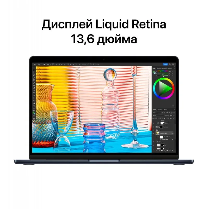 Ноутбук Apple MacBook Air A2681 M2 8 core 16Gb SSD256Gb/8 core GPU 13.6" IPS (2560x1664) macOS midnight WiFi BT Cam (MC7X4HN/A)