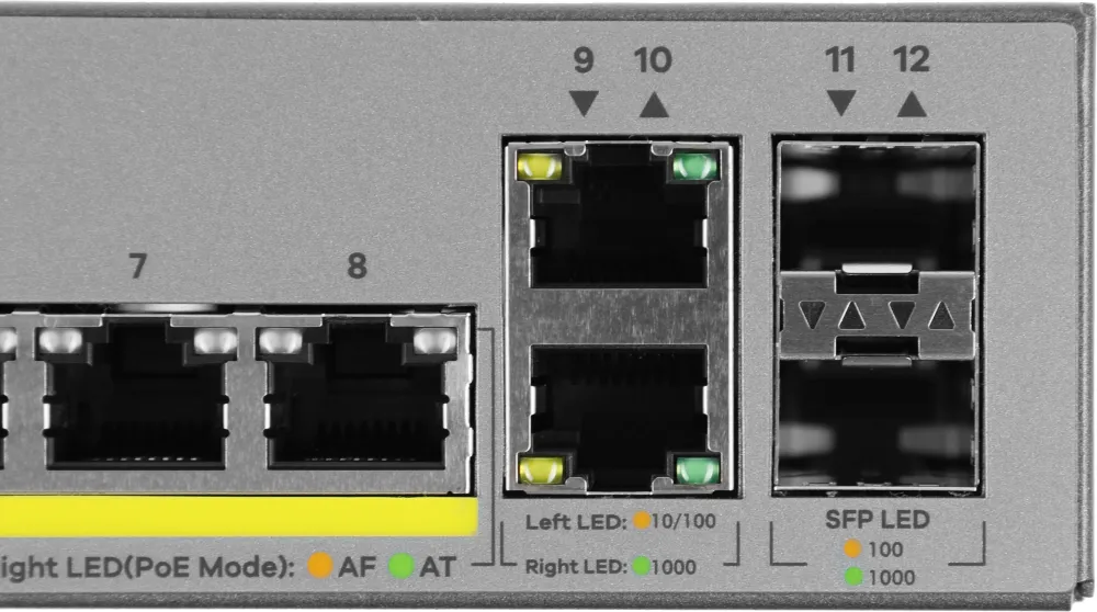 Коммутатор Zyxel GS1350-12HP-EU0101F (L2) 10x1Гбит/с 2SFP 8PoE+ 130W управляемый