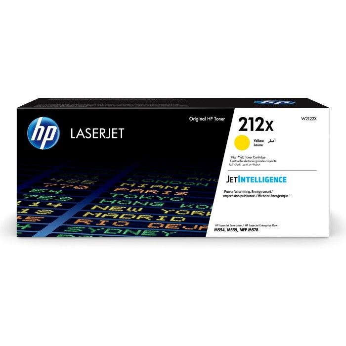 Картридж лазерный HP 212X W2122X желтый бар.в компл. (10000стр.) для HP CLJ Enterprise M554/M555