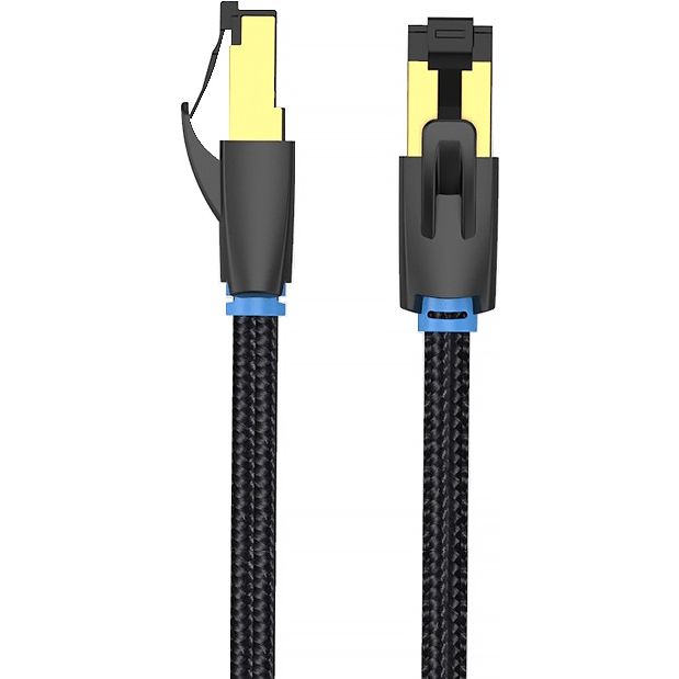 Патч-корд Vention прямой SFTP cat.8 RJ45 - 0,5м. Черный Тканевая оплетка