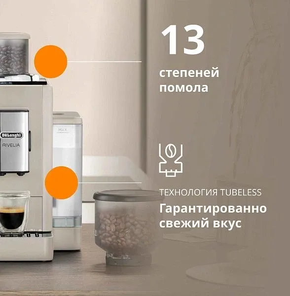 Кофемашина Delonghi Rivelia EXAM440.35.BG 1450Вт бежевый