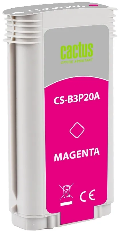 Картридж струйный Cactus CS-B3P20A №727 пурпурный (130мл) для HP DJ T920/T1500/T2530 с чипом