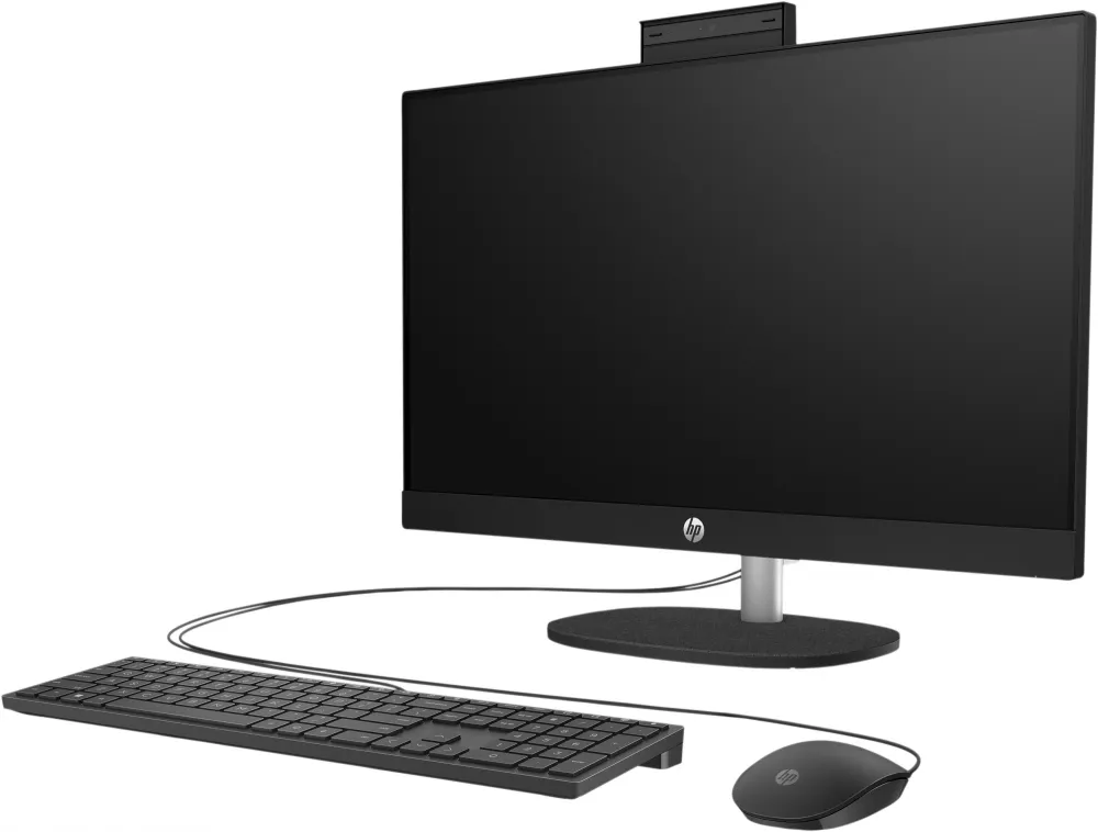 Моноблок HP 24-cr0035ci 23.8" Full HD i7 1355U (1.7) 16Gb SSD512Gb Iris Xe без ОС GbitEth WiFi BT 90W клавиатура мышь Cam черный 1920x1080
