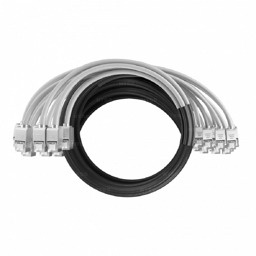 NTSS Кабельная сборка NTSS PREMIUM 12pc, FTP CAT5e, оконцована разъемами KEYSTONE RJ45 FTP CAT5e, заделка в чулке, вывод 0.6м, длина 24м, LSZH, серый NTSS-PC-PM-12-FTP-RJ45KJ-5e-S-0.6-24.0-LSZH-GY