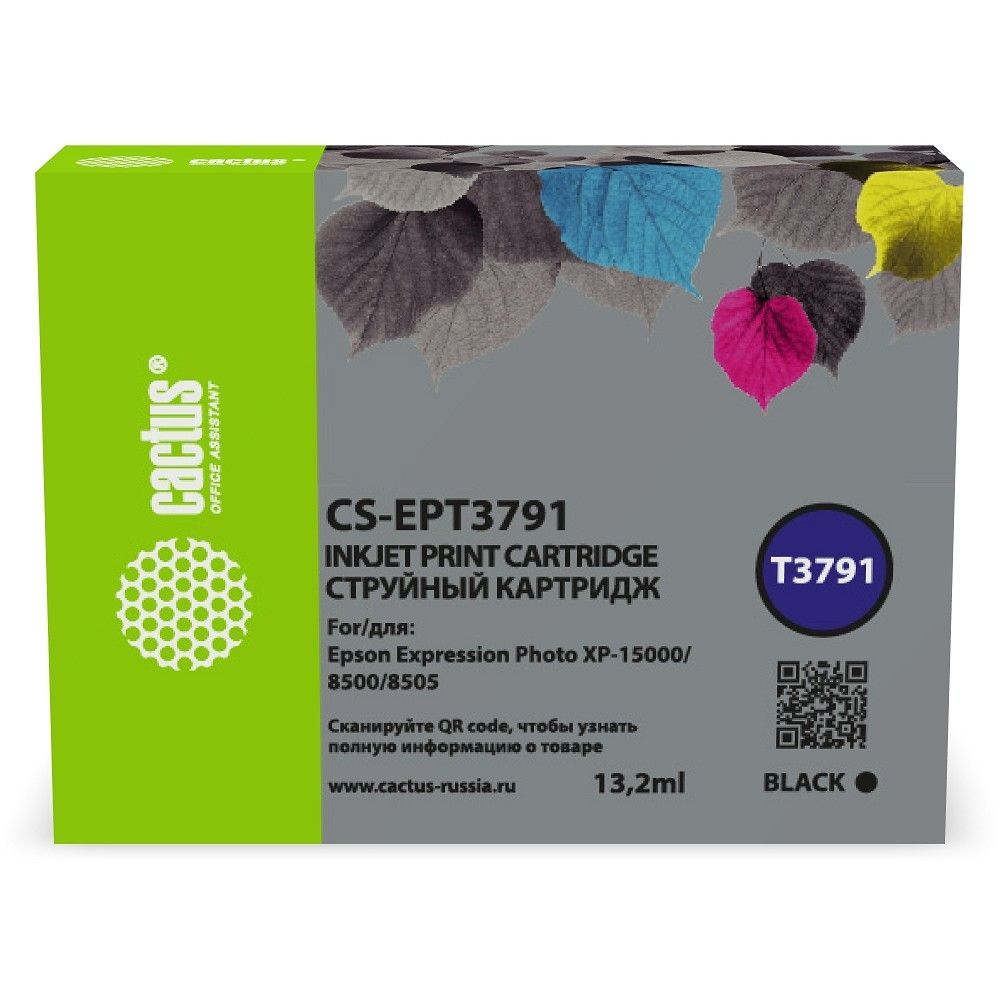 Картридж струйный Cactus CS-EPT3791 378XL черный (13.2мл) для Epson Expression Photo XP-8500/XP-8505/XP-15000 с чипом