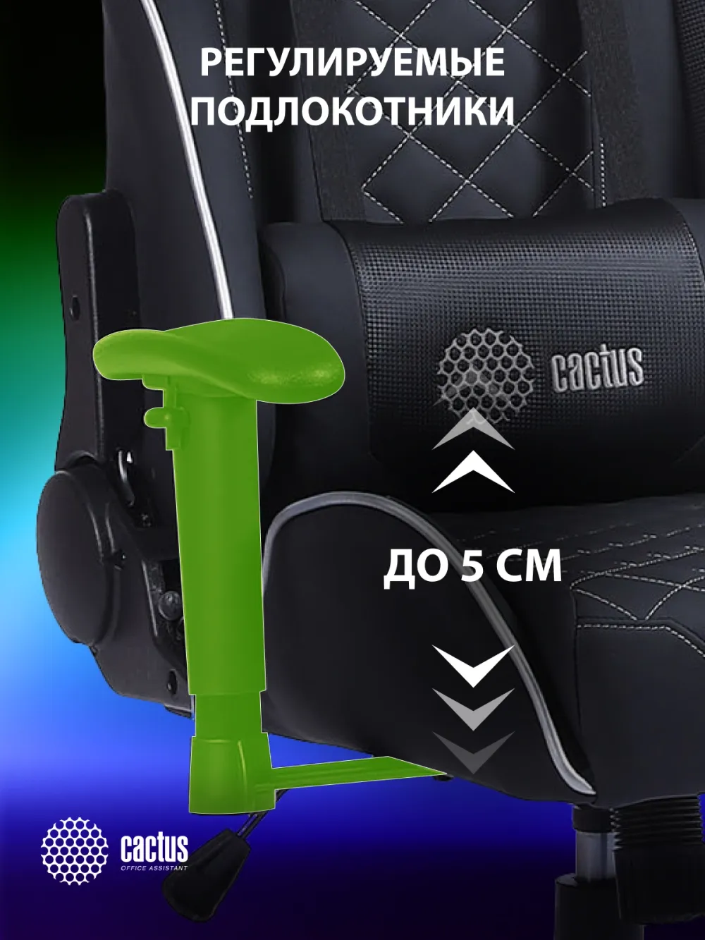 Кресло игровое Cactus CS-CHR-030BLS черный/серебристый эко.кожа с подголов. крестов. сталь