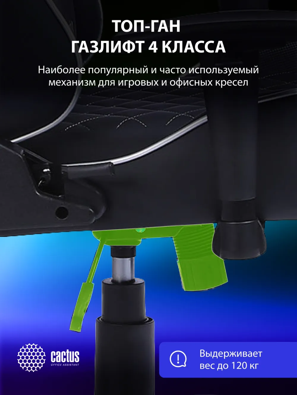Кресло игровое Cactus CS-CHR-030BLS черный/серебристый эко.кожа с подголов. крестов. сталь