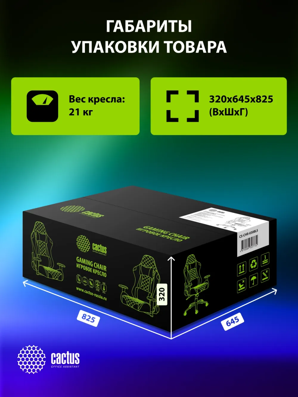 Кресло игровое Cactus CS-CHR-030BLS черный/серебристый эко.кожа с подголов. крестов. сталь