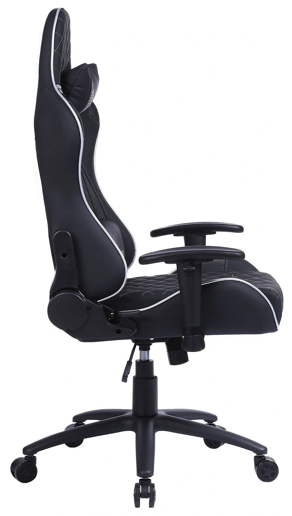 Кресло игровое Cactus CS-CHR-030BLS черный/серебристый эко.кожа с подголов. крестов. сталь
