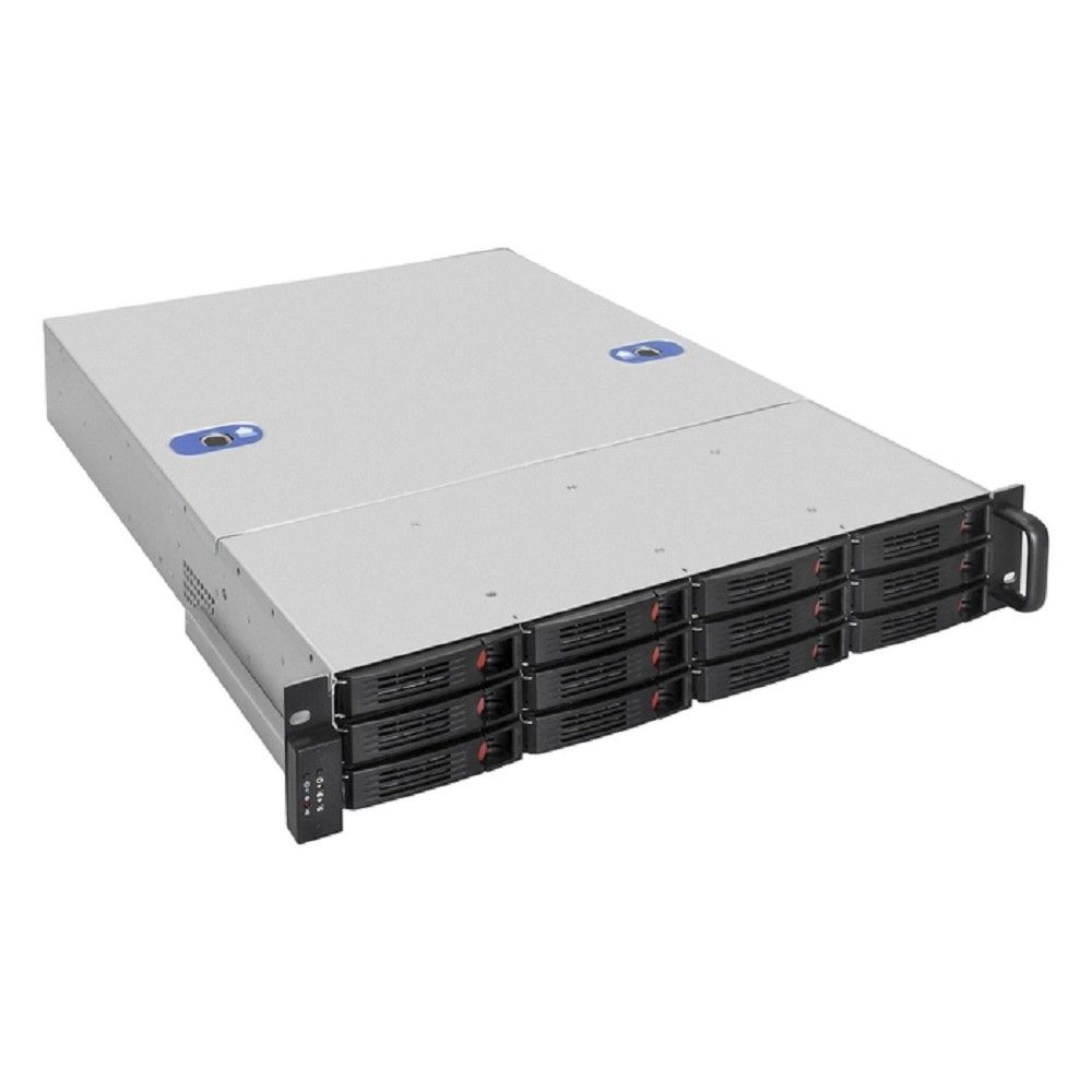 Exegate EX292490RUS Серверный корпус ExeGate Pro 2U660-HS12 <RM 19", высота 2U, глубина 660, без БП, 12xHotSwap, USB>