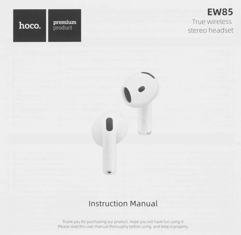 Гарнитура вкладыши Hoco EW85 белый беспроводные bluetooth в ушной раковине (50328)