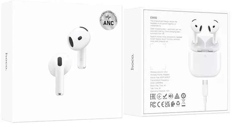 Гарнитура вкладыши Hoco EW85 белый беспроводные bluetooth в ушной раковине (50328)