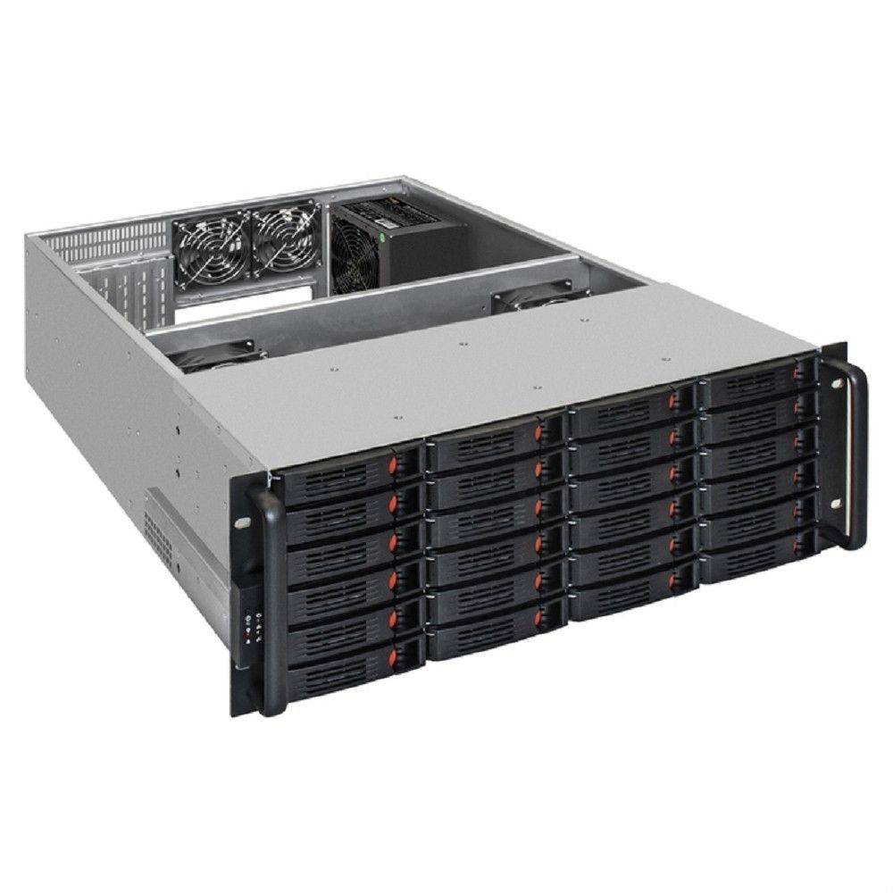 Exegate EX300122RUS Серверный корпус ExeGate Pro 4U660-HS24 <RM 19", высота 4U, глубина 660, БП 700PAS, 24xHotSwap, USB>