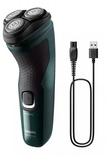 Бритва роторная Philips X3002/00 реж.эл.:3 питан.:аккум. зеленый/черный