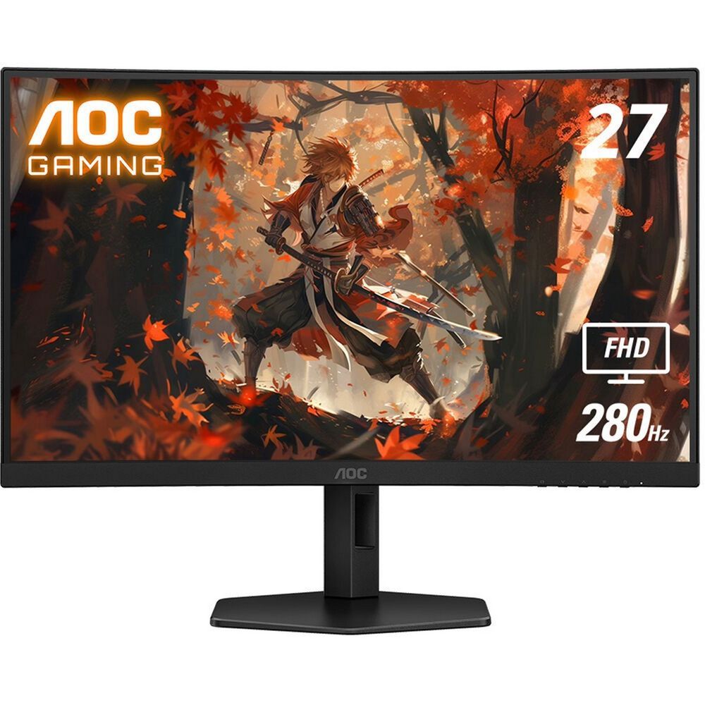 Монитор 27" AOC C27G4ZXU Curved VA, 1920x1080, 280Hz, 0,3ms, 300сd/m, 3000:1, HDR10 | 2xHDMI(2.0), DP(1.4) | HAS, Pivot, Swivel, InPSU, Speakers, Vesa 100, Black
