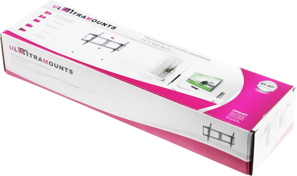 Кронштейн для телевизора Ultramounts UM840T черный 43"-90" макс.70кг настенный наклон