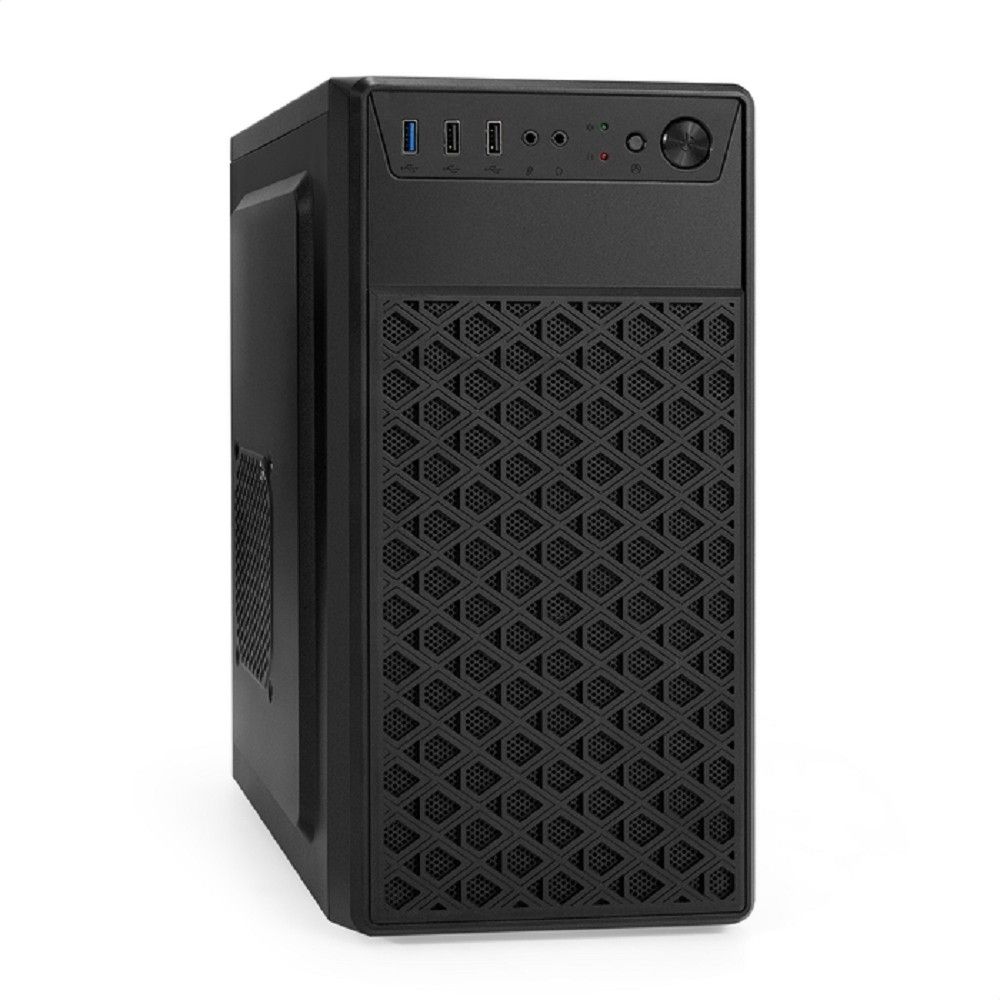 Exegate EX296982RUS Корпус Minitower ExeGate mEVO-7803-XP500 (mATX, БП XP500 с вент. 12см, 2*USB+1*USB3.0, HD аудио, черный, 2 вент. 12см с RGB подсветкой)