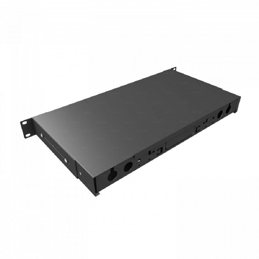 NTSS Кросс 19" NTSS PREMIUM выдвижной, предсобранный 1U, 24 порта LC/UPC quadro, 9/125 мкм, черный  (сплошная панель, сплайс-кассета 3шт, пигтейлы, КДЗС, адаптеры) NTSS-RsFOB-PM-1U-24-4LC/U-9-SP1.5G0A