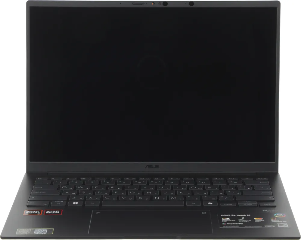 Ноутбук Asus Zenbook 14 UM3406GA-QD130 Ryzen AI 5 430 32Gb SSD512Gb AMD Radeon 840M 14" OLED WUXGA (1920x1200) без ОС black WiFi BT Cam Bag (90NB17R1-M006H0)