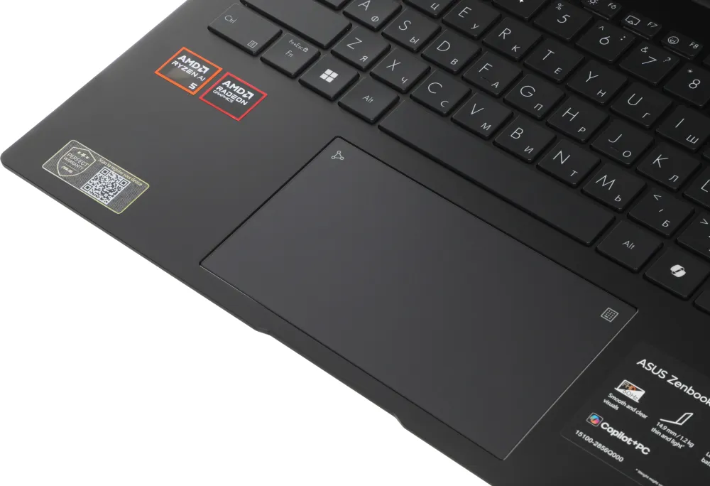 Ноутбук Asus Zenbook 14 UM3406GA-QD130 Ryzen AI 5 430 32Gb SSD512Gb AMD Radeon 840M 14" OLED WUXGA (1920x1200) без ОС black WiFi BT Cam Bag (90NB17R1-M006H0)