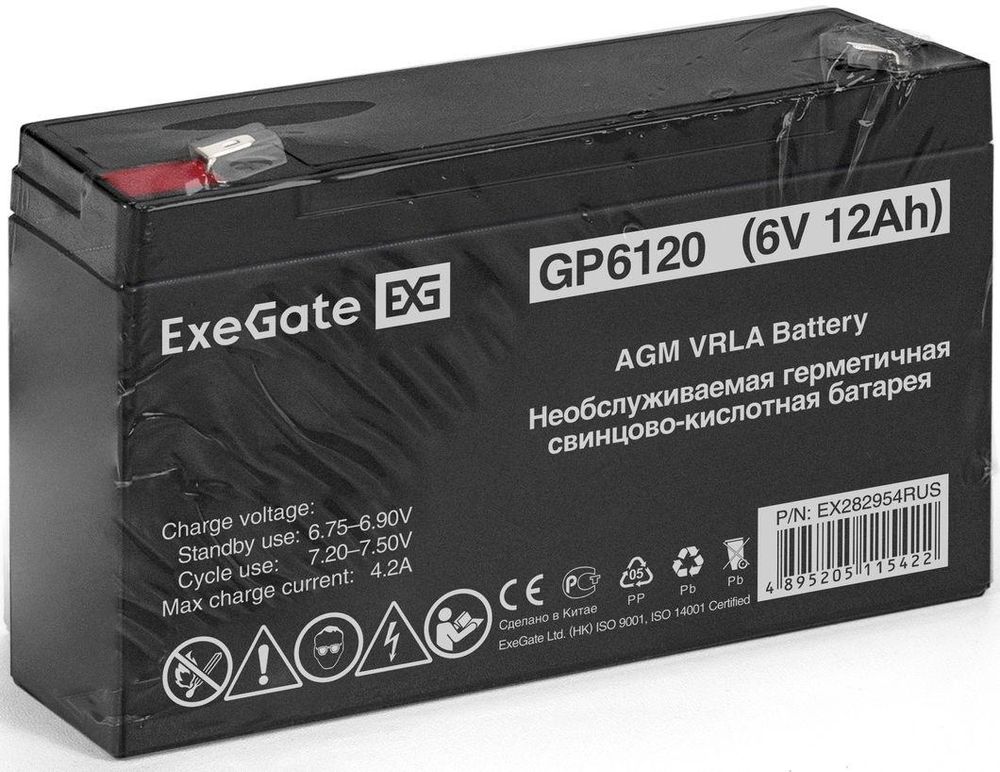 Батарея для ИБП Exegate EX282954 6В 12Ач