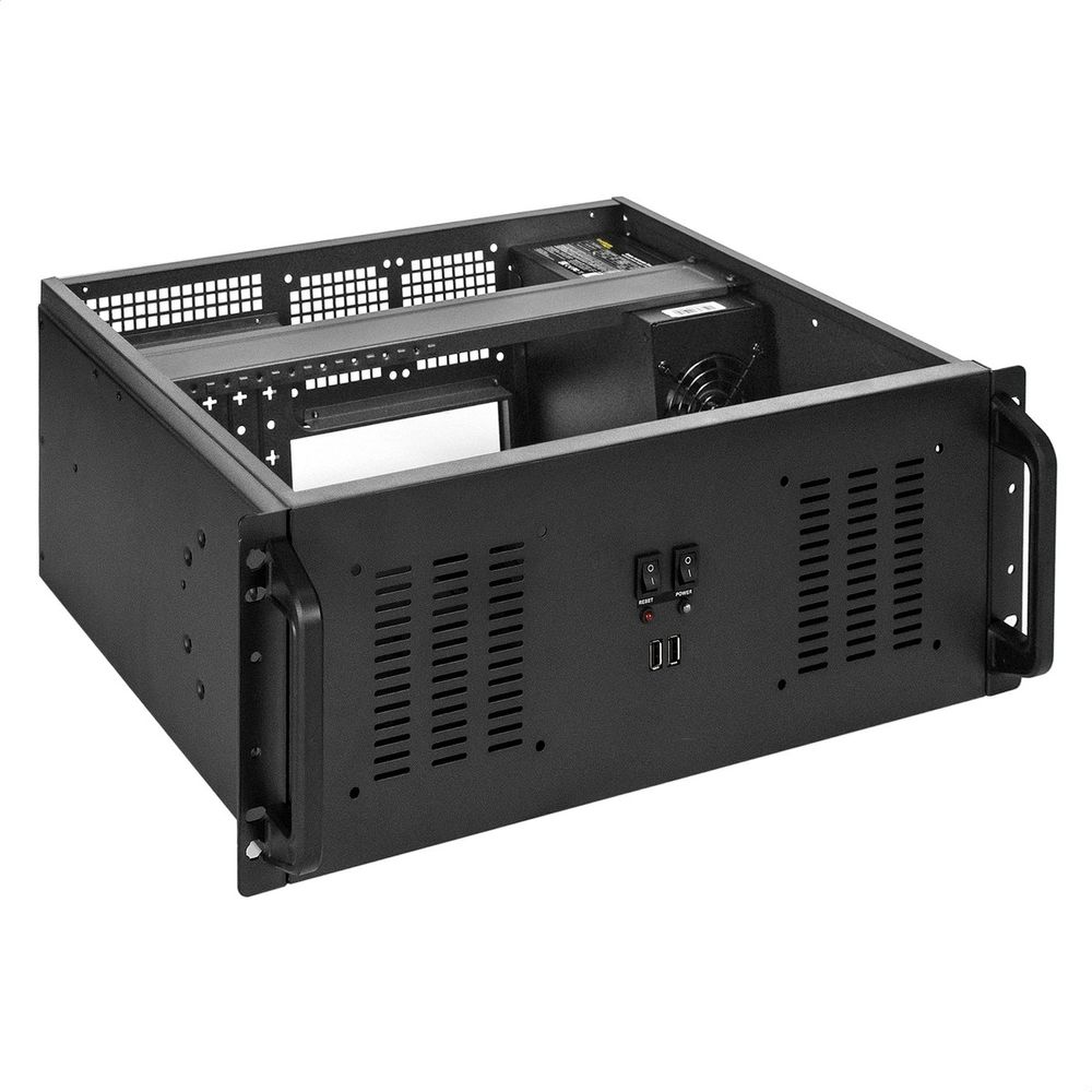 Exegate EX295876RUS Серверный корпус ExeGate Pro 4U350-02 <RM 19", высота 4U, глубина 350, БП 800ADS, 2*USB>