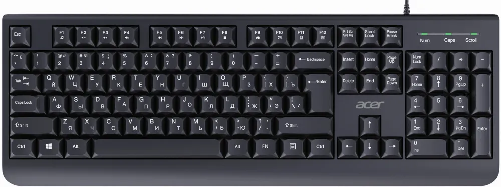 Клавиатура Acer OKW400 черный USB Multimedia (ZL.KBDEE.01C) кабель 1.8м