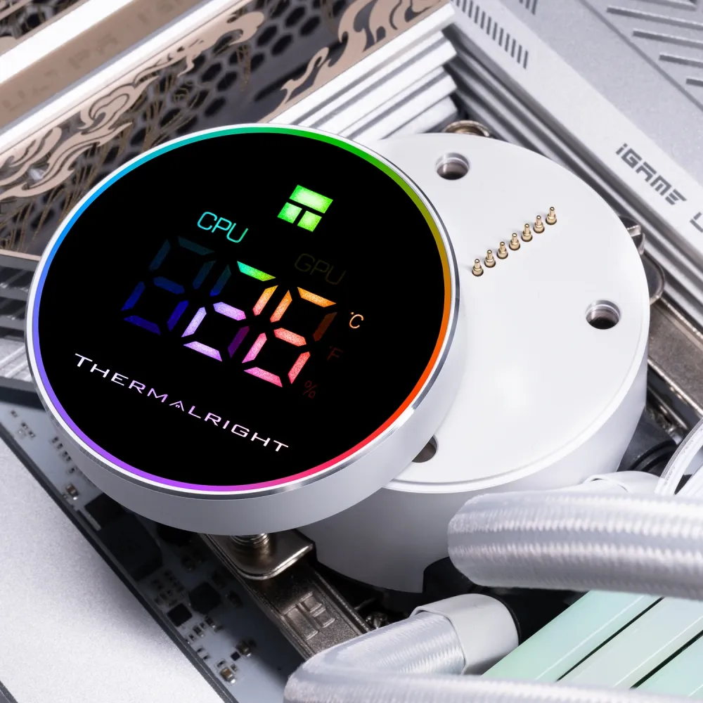 Система водяного охлаждения Thermalright Frozen Magic 360 Digital V2 ARGB Soc-AM5/AM4/1200/1700/1851 белый 4-pin 28.2dB Al LCD Ret (F-MAGIC-360-DIGITAL-WH-ARGB-V2)