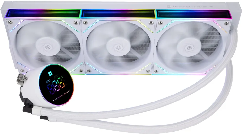 Система водяного охлаждения Thermalright Frozen Magic 360 Digital V2 ARGB Soc-AM5/AM4/1200/1700/1851 белый 4-pin 28.2dB Al LCD Ret (F-MAGIC-360-DIGITAL-WH-ARGB-V2)