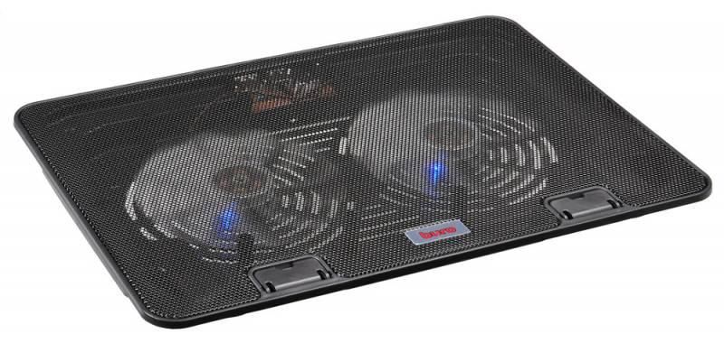 Подставка для ноутбука Buro BU-LCP156-B214H 15.6" 355x255x30мм 2xUSB 2x 140ммFAN 900г металлическая сетка/пластик черный