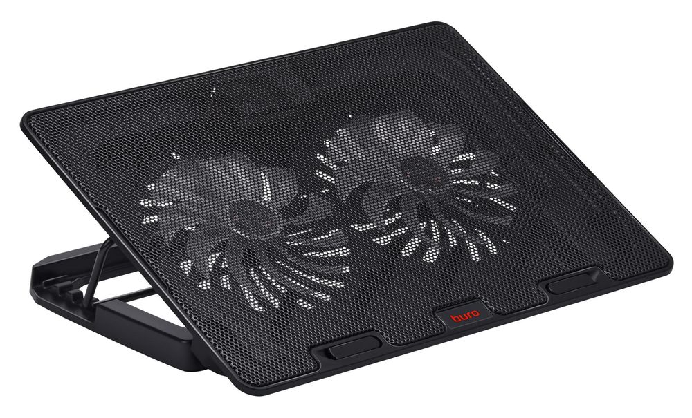 Подставка для ноутбука Buro BU-LCP156-B214H 15.6" 355x255x30мм 2xUSB 2x 140ммFAN 900г металлическая сетка/пластик черный