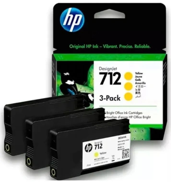 Картридж HP 712 для DJ T230/T630/T650/Studio, желтые, тройная упаковка 3ED79A (3*29мл) (352883)