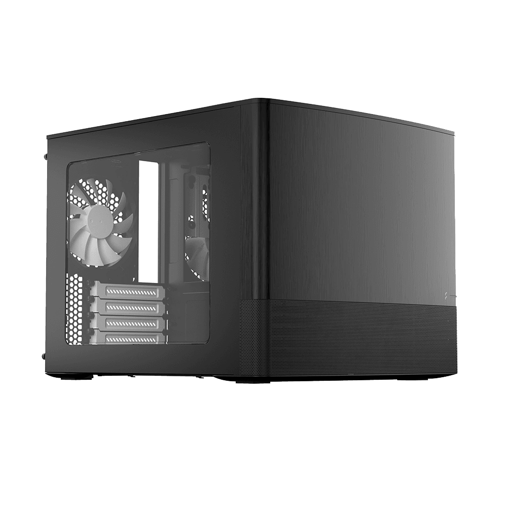 Корпус ПК без блока питания/ Case Fractal Design Node 804, Mini-Tower, 3x120mm, 2xUSB-A 3.2 mATX, mITX Black