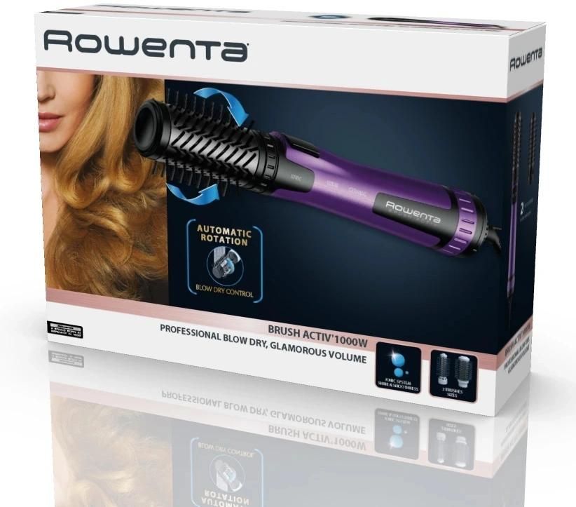 Фен-щетка Rowenta CF9525F0 1000Вт черный/фиолетовый (1830008503)