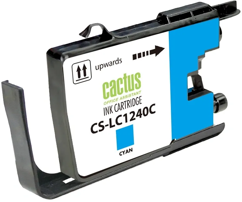 Картридж струйный Cactus CS-LC1240C голубой (12мл) для Brother MFC-J6510/6910DW с чипом