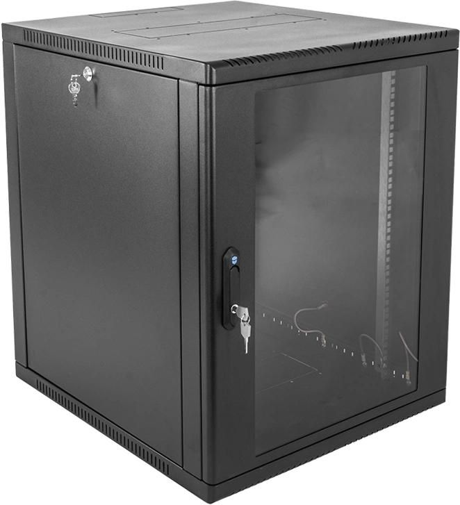 Шкаф коммутационный ЦМО (ШРН-12.650-9005) настенный 12U 600x658мм пер.дв.стекл 200кг черный 600мм 25.11кг 180град. 612мм металл