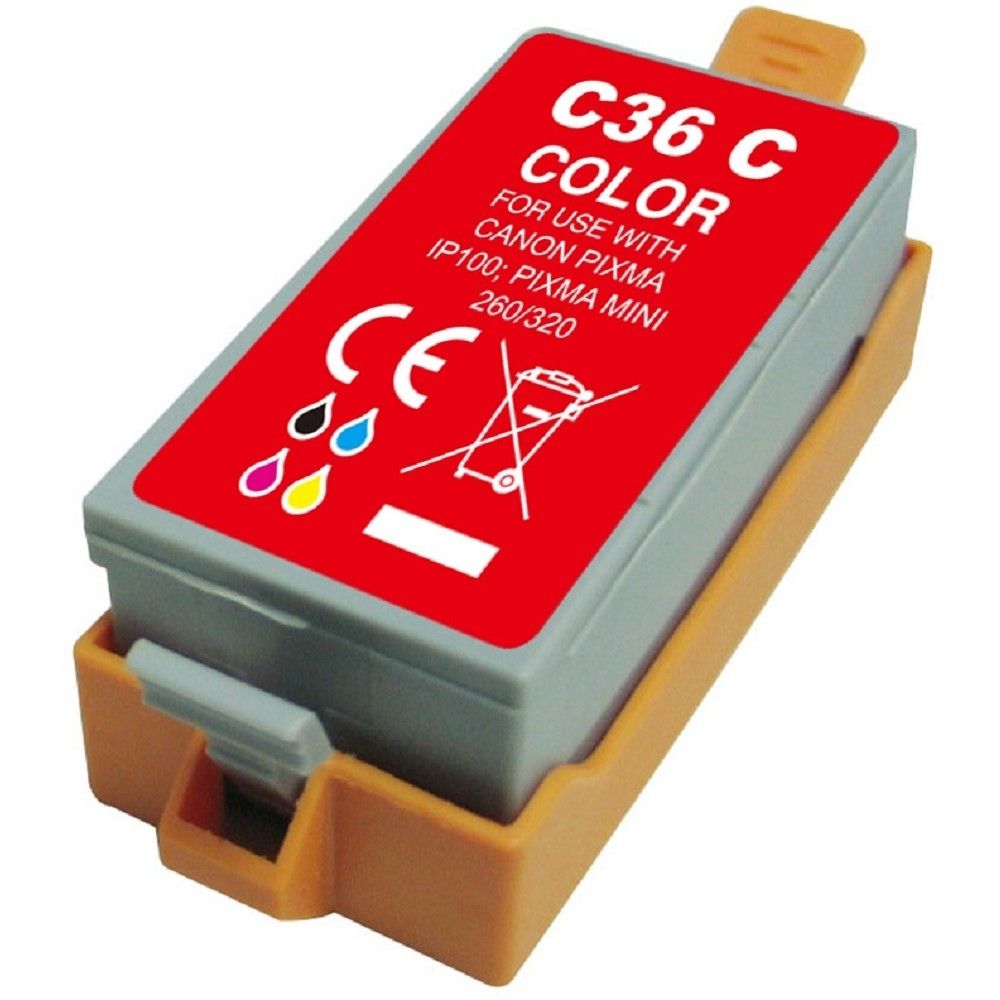 Картридж струйный Cactus CS-CLI36 CLI-36 многоцветный (11.8мл) для Canon Pixma iP 100/ MiNi 260 с чипом