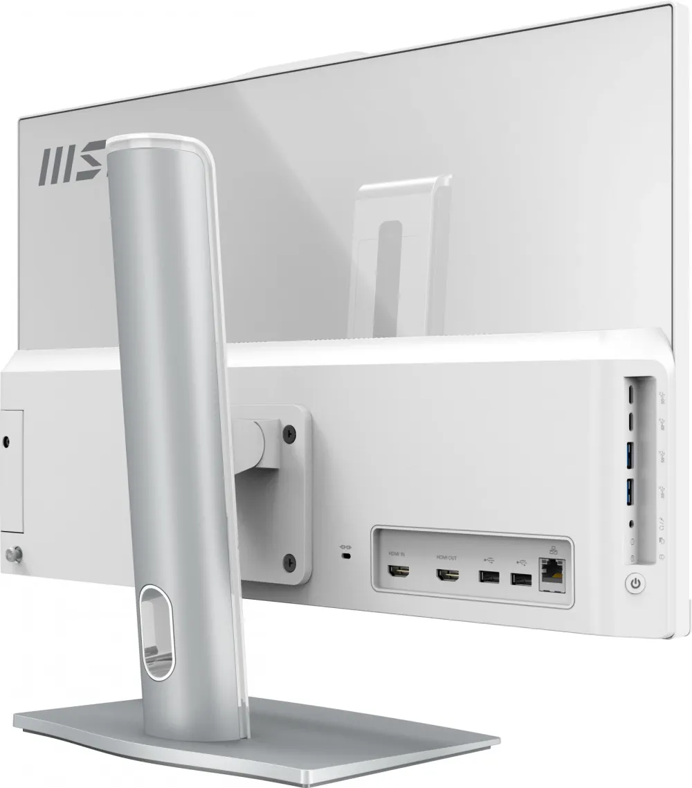 Моноблок MSI Modern AM242P 12M-1064XRU 23.8" Full HD i7 1255U (1.7) 16Gb SSD512Gb Iris Xe без ОС GbitEth WiFi BT 120W клавиатура мышь Cam белый 1920x1080