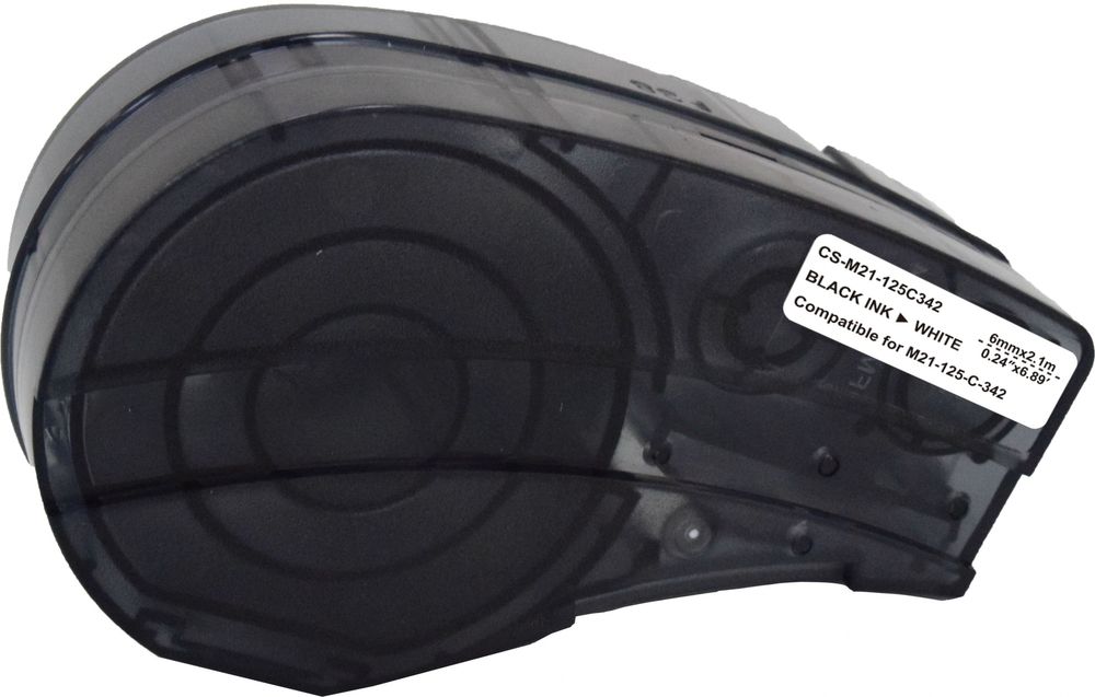 Картридж ленточный Cactus CS-M21-125C342 черный на белом 6x2.1 для Brady BMP21-PLUS, BMP21, BMP21-LAB