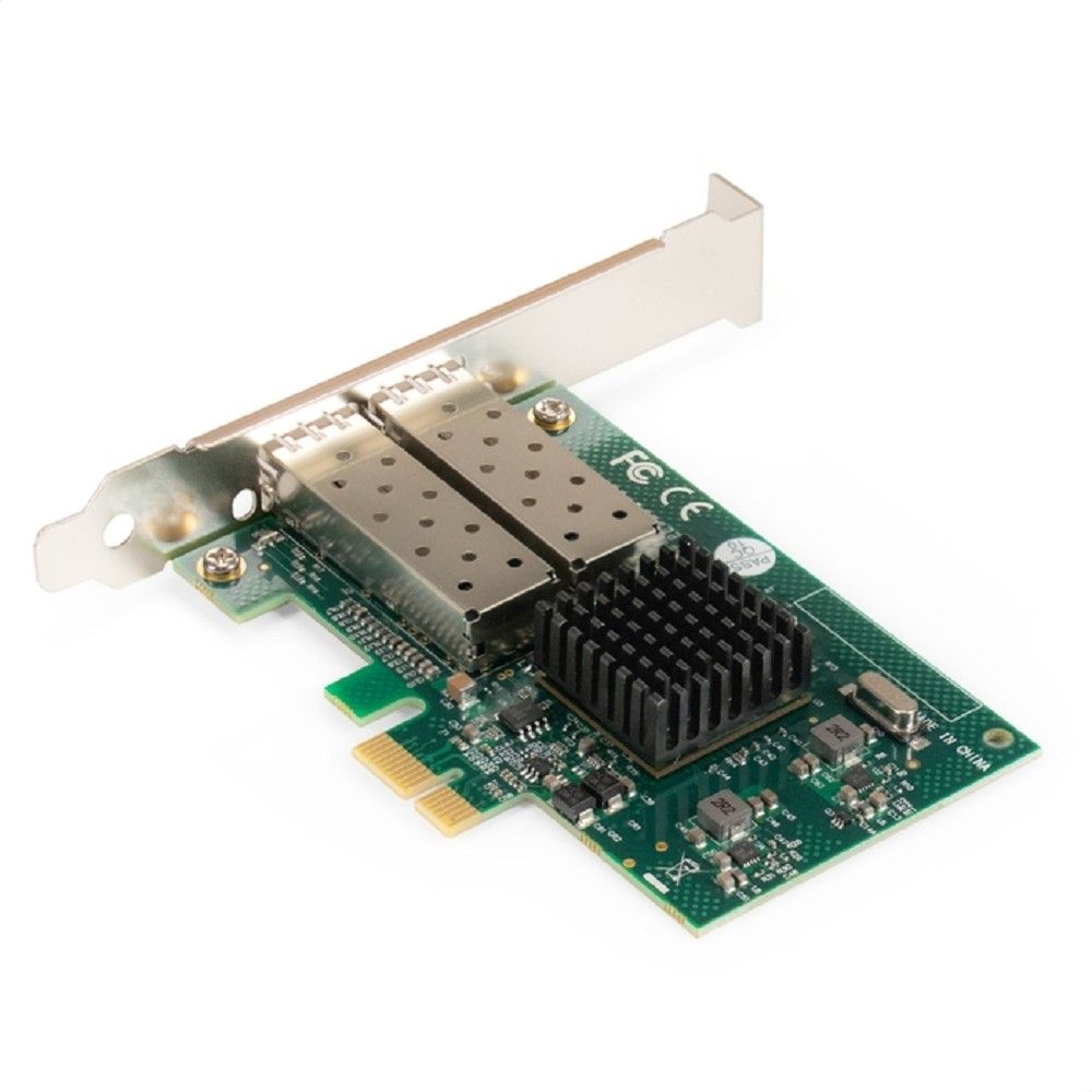Exegate EX299087RUS Комплект: Сетевой адаптер SFP ExeGate EXE-82576-F2+2x Трансивер Single-Mode до 20км ExeGate EXT-1G-SM1310-LC2-20KM (EX296229RUS: PCI-E x1 v2.0, порты 2x SFP (10/100/1000Mb/s), Gig