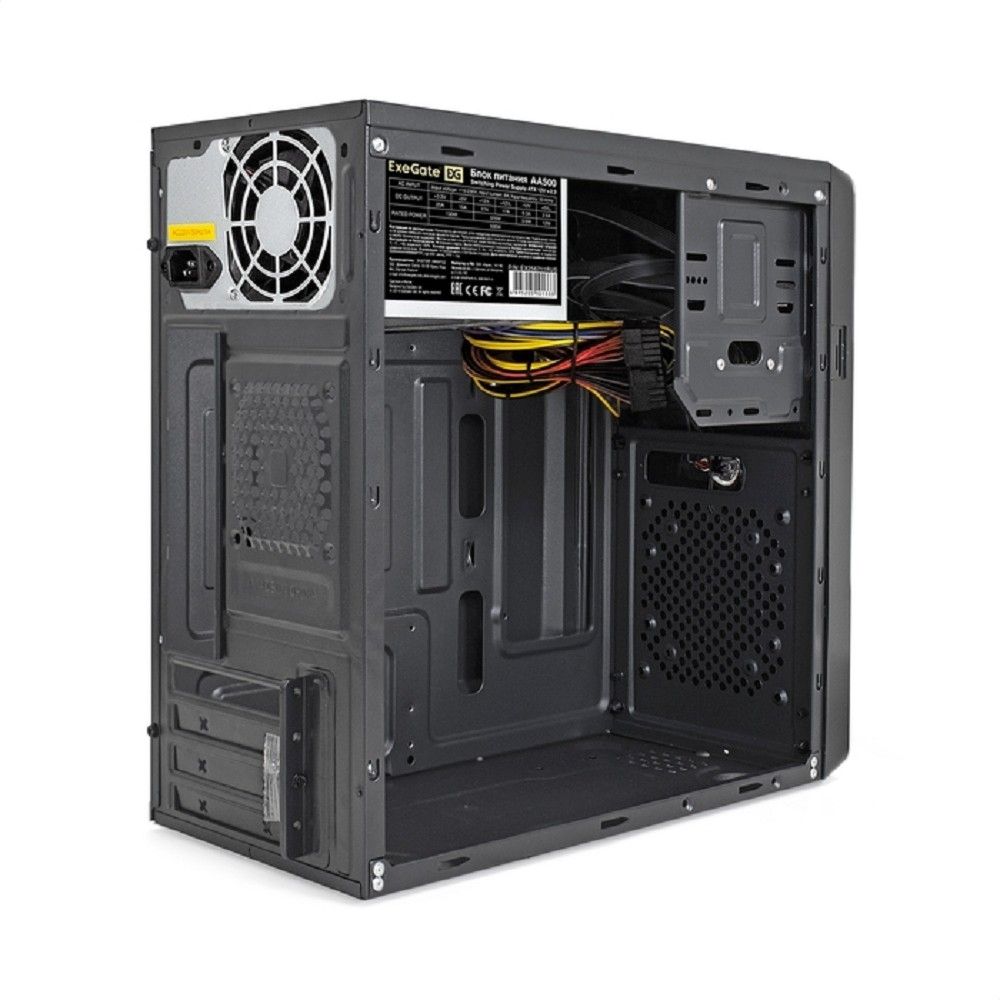 Exegate EX286441RUS Корпус Minitower ExeGate BA-309U2-AA500 (mATX, БП AA500 с вент. 8см, 1*USB+2*USB3.0, HD аудио, черный)