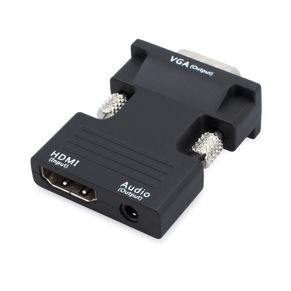 ORIENT C105, Адаптер HDMI F -> VGA 15M+Audio, для подкл.монитора/проектора к выходу HDMI, аудиокабель в комплекте, черный (31300)