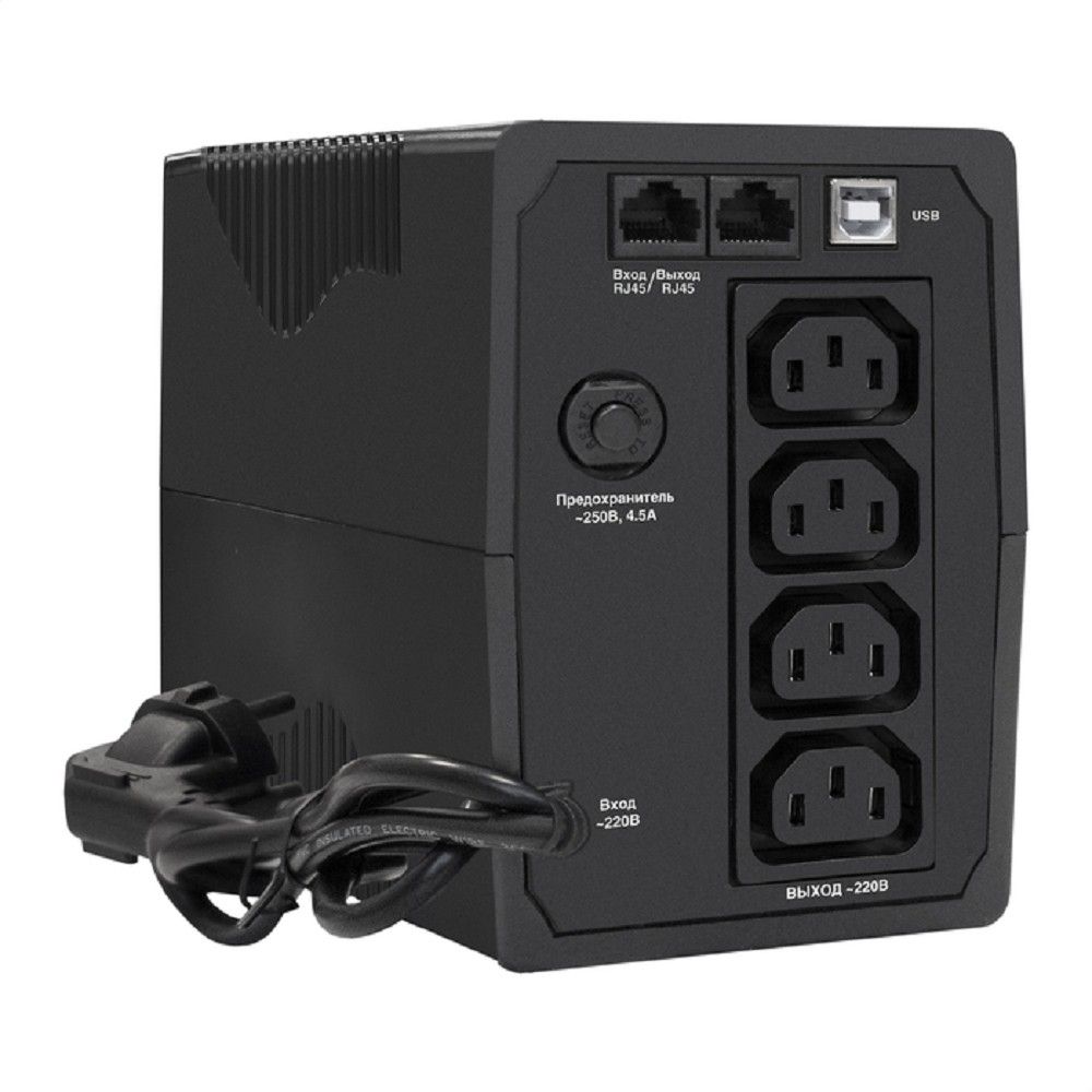 Exegate EX292763RUS ИБП ExeGate SpecialPro UNB-600.LED.AVR.4C13.RJ.USB <600VA/360W, LED, AVR, 4*C13, RJ45/11, USB, Black>