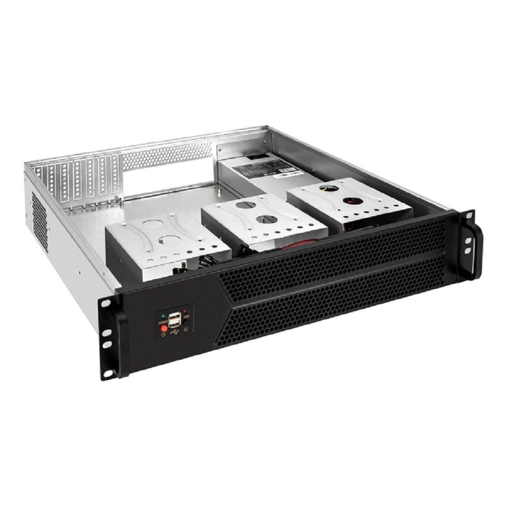 Exegate EX298493RUS Серверный корпус ExeGate Pro 2U450-06 <RM 19", высота 2U, глубина 450, БП 1U-1100ADS, 2*USB>