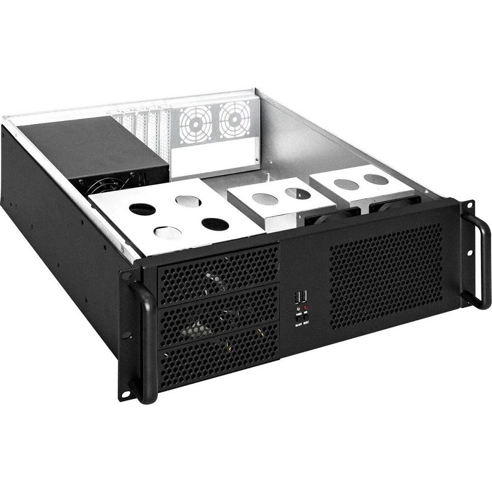 Exegate EX293543RUS Серверный корпус ExeGate Pro 3U390-08 <RM 19", высота 3U, глубина 390, БП 1200ADS, USB>