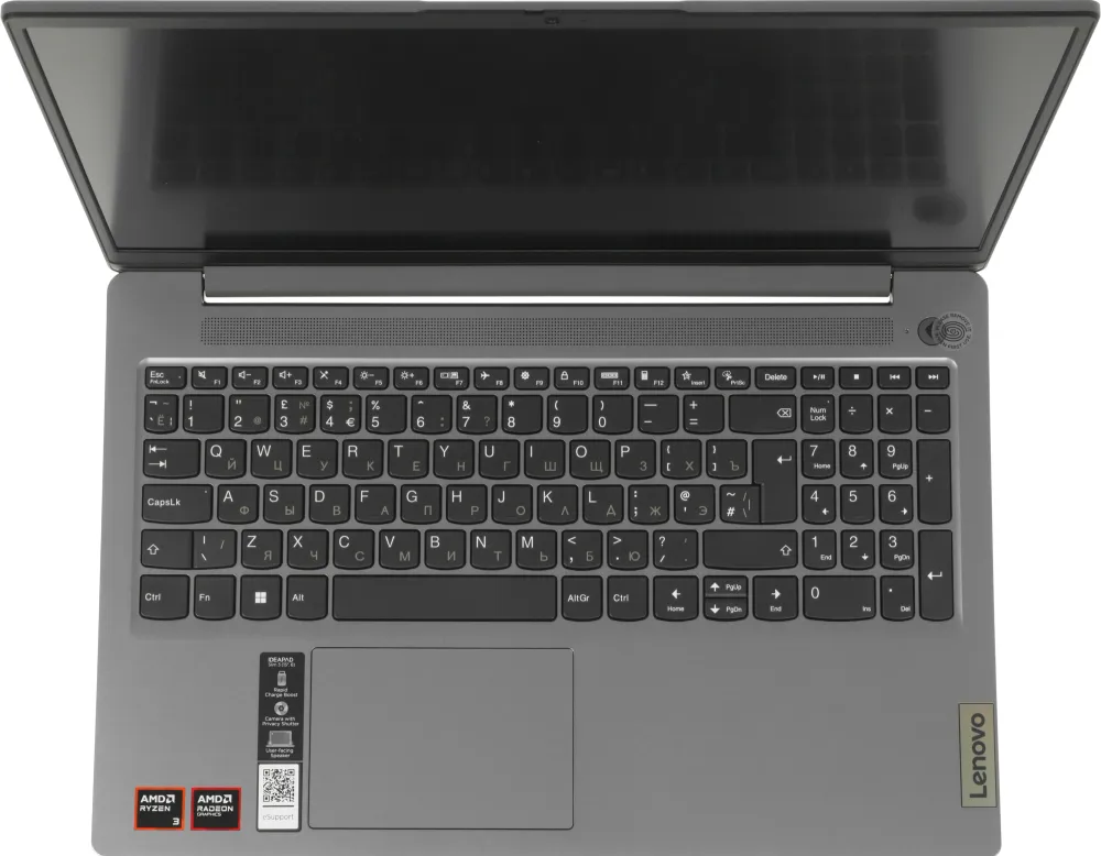 Ноутбук Lenovo IdeaPad Slim 3 15AMN8 Ryzen 3 30 8Gb SSD256Gb AMD Radeon 610M 15.6" IPS FHD (1920x1080) без ОС grey WiFi BT Cam (82XQ01CCPS)
