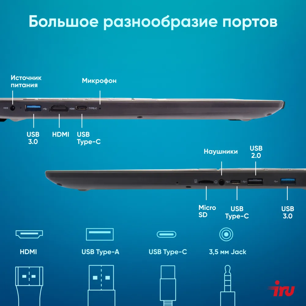 Ноутбук IRU Tactio 15ALG Core i5 1235U 16Gb SSD512Gb Intel Iris Xe graphics 15.6" IPS FHD (1920x1080) без ОС black WiFi BT Cam 4500mAh (2023571)